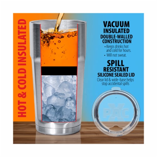 XPAC 16 Ounce Beverage Tumbler w/ Spill Resistant Lid, Stainless Steel, Vacuum Insulated Perspective: bottom