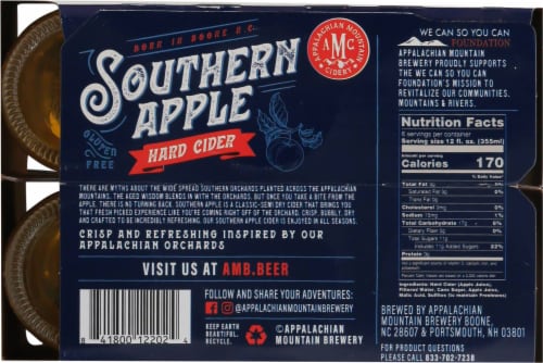 Applalachian Brewing Company Southern Apple Cider Beer Perspective: bottom