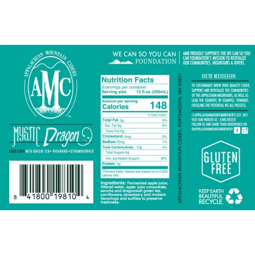 Appalachian Mountain Cidery™ Gluten Free Mystic Dragon Hard Cider Perspective: bottom