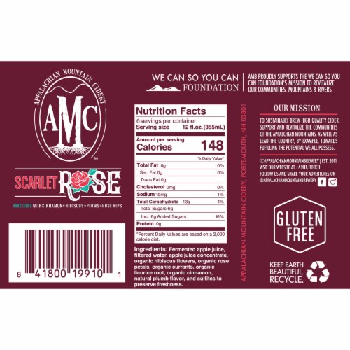 Appalachian Mountain Cidery™ Gluten Free Scarlet Rose Hard Cider Perspective: bottom