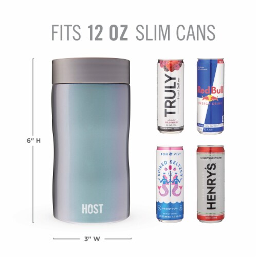 Stay-Chill Slim Can Cooler in Space Gray by HOST® Perspective: bottom