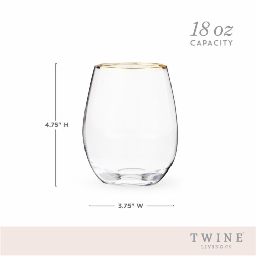 Gilded Stemless Wine Glass Set by Twine Perspective: bottom