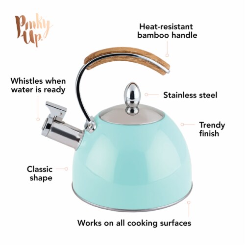 Pinky Up Presley Light Blue Tea Kettle Perspective: bottom