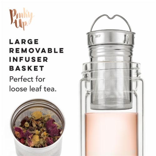 Pinky Up 7744 16 oz Dylan Glass Travel Infuser Mug, Rose Gold Perspective: bottom