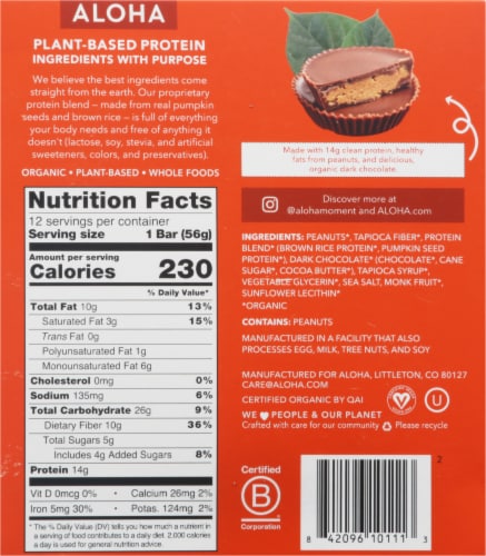 Aloha Peanut Butter Cup Plant-Based Protein Bar Perspective: bottom