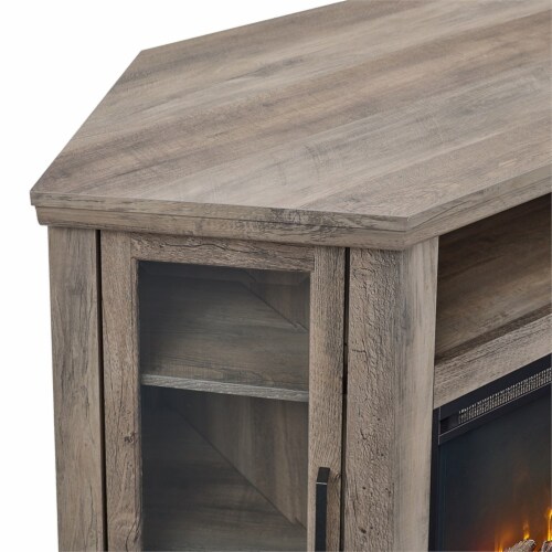 48 MDF Corner Fireplace TV Stand Grey Wash 1 Fry s Food Stores