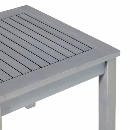 Walker Edison 20  Simple Outdoor Wood Patio End Table in Gray Wash Perspective: bottom