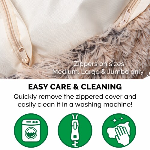Furhaven™ Calming Cuddler Pet Bed - Taupe Perspective: bottom