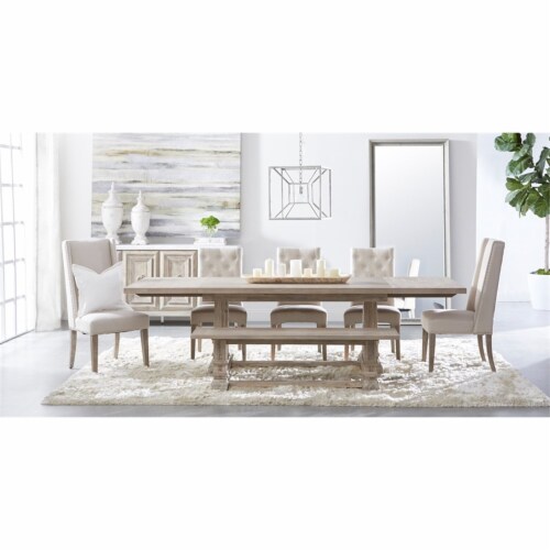 Star International Furniture Traditions Hudson Large Wood Dining Bench in Gray Perspective: bottom