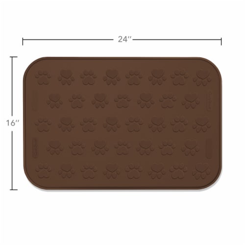 24 x 16 Silicone Pet Food Mat in Brown, Large Placemat, 1 - Fred Meyer