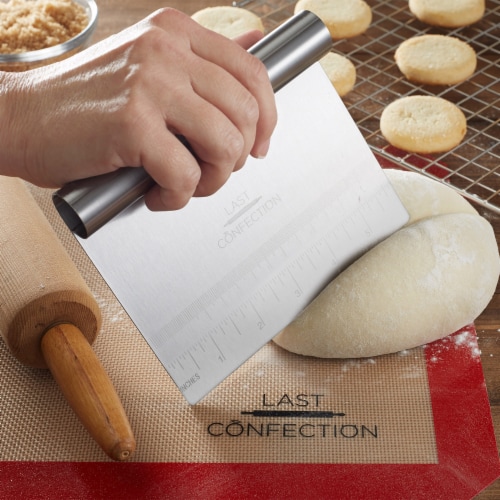 Stainless Steel Pastry Bench Scraper & Dough Cutter - Last Confection Perspective: bottom
