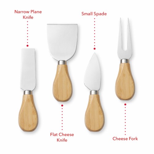 Bamboo Cheese Board & Knife Gift Set, Charcuterie Serving Tray Perspective: bottom