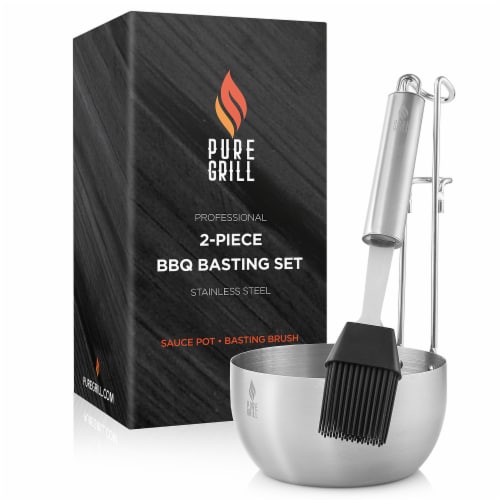 Grilling Basting Pot and Brush Set