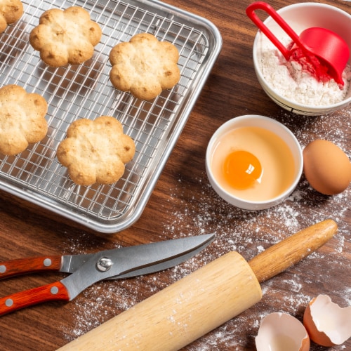 Set of 2) Stainless Steel 8-1/2 x 12 Baking & Cooling Racks, 8-1/2 x 12 -  Kroger