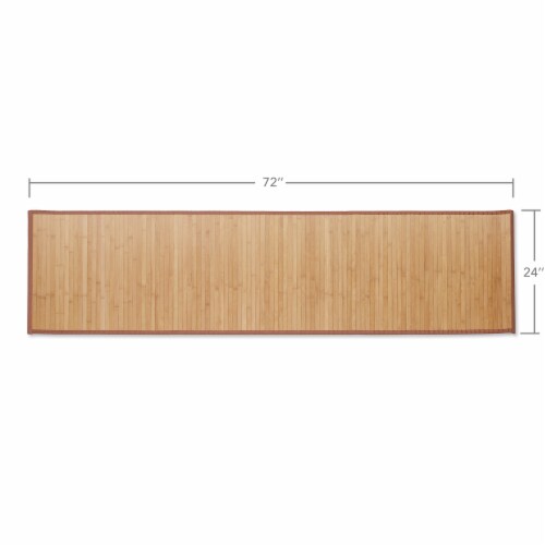 Bamboo Floor Mat, 72 x 24 Non-Slip Runner Rug for Kitchen, Hallway Perspective: bottom