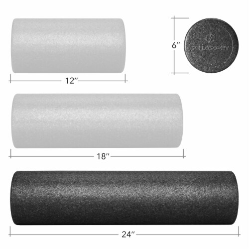 24 High-Density Foam Roller for Exercise Massage Recovery - Black Perspective: bottom