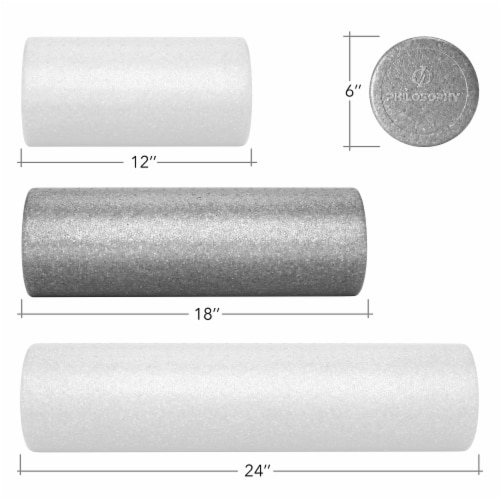18 High-Density Foam Roller for Exercise Massage Recovery - Gray Perspective: bottom