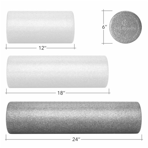 24 High-Density Foam Roller for Exercise Massage Recovery - Gray Perspective: bottom