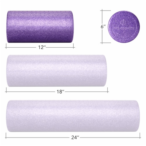 12 High-Density Foam Roller for Exercise Massage Recovery - Purple Perspective: bottom
