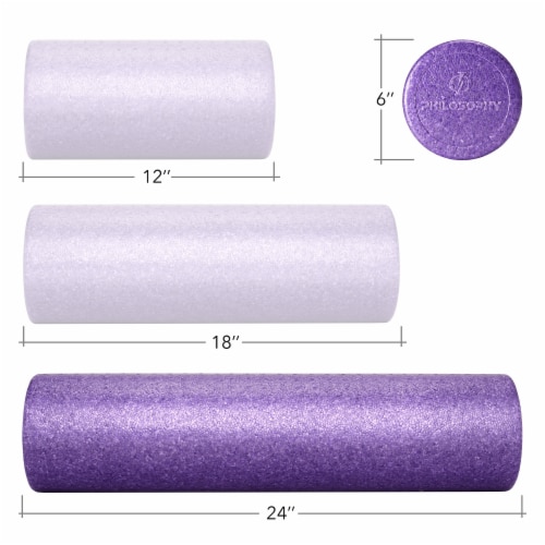 24 High-Density Foam Roller for Exercise Massage Recovery - Purple Perspective: bottom