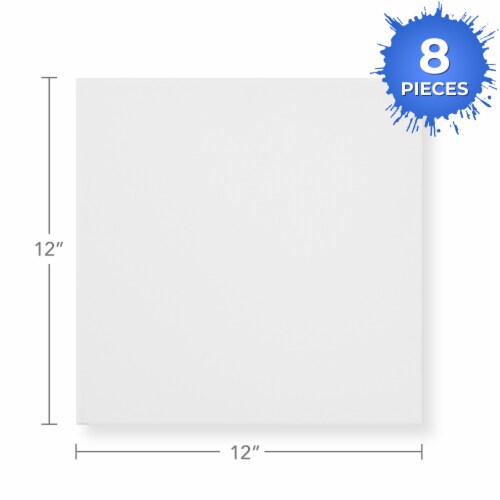 Stretched Canvas for Painting - Primed White Art Canvases 12 x 12  8pk Perspective: bottom
