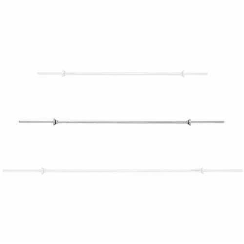 1 Weightlifting Barbell, 6 FT Threaded Straight Bar w/ Star Collars Perspective: bottom