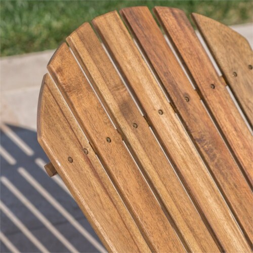 Noble House Hayle Reclining Wood Adirondack Chair w/Footrest (Set of 2) Natural Perspective: bottom