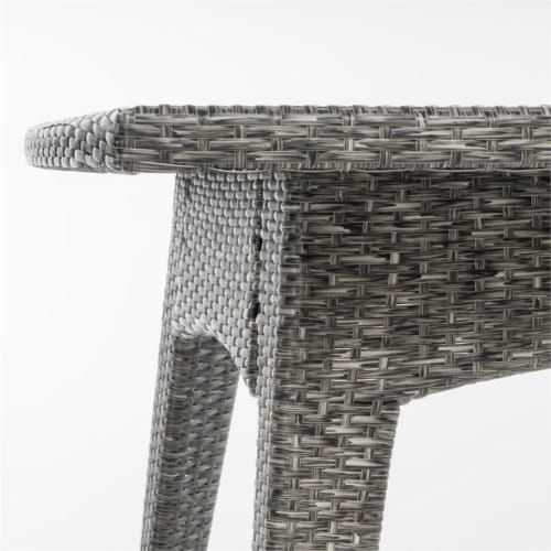 Noble House Puerta Outdoor Mixed Black Wicker 5pc Dining Bar Set Perspective: bottom