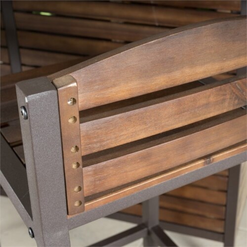 Noble House Milos Acacia Wood Bar Set in Dark Brown Perspective: bottom