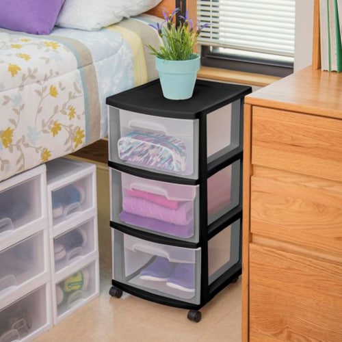 Sterilite 3-Drawer Organizer, Clear