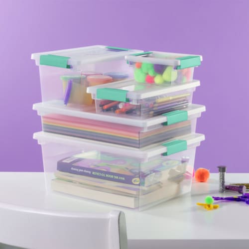 Sterilite Plastic Mini Clip Storage Box Container with Latching