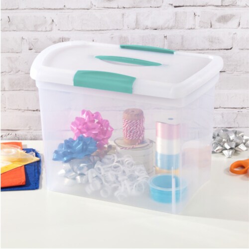 Sterilite Large Nesting ShowOffs Clear File Box w/ Handle and