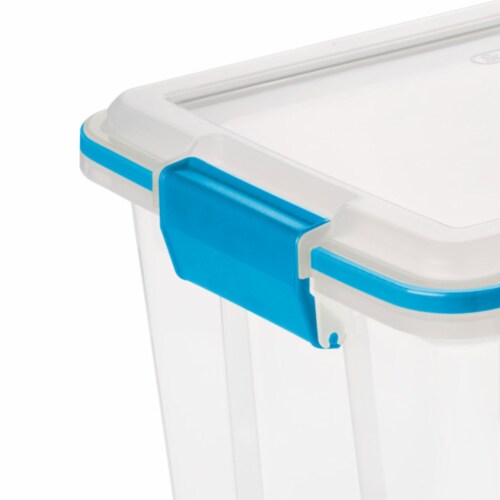 Sterilite Large 20 Qt Home Storage Container Tote with Latching Lids, (12 Pack) Perspective: bottom