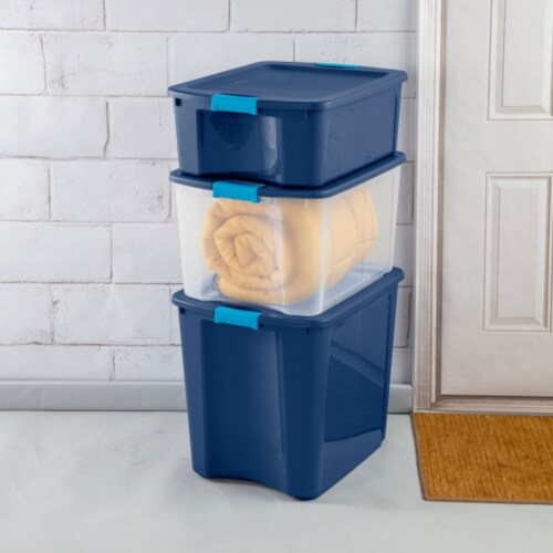 Sterilite Plastic Stacking FlipTop Latching Storage Box Container