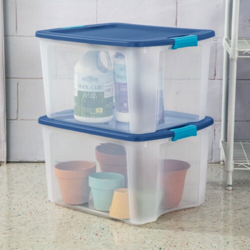 Sterilite Latch & Carry 18 Gallon Plastic Stacking Storage Tote w/ Lid, 18  Pack, 1 Piece - Fry's Food Stores