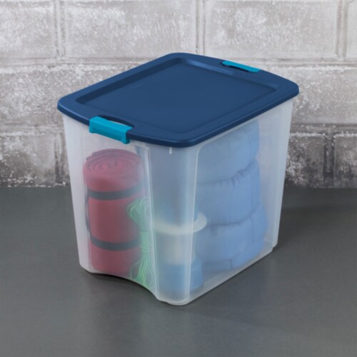 Sterilite 32 Qt Plastic Clear Stackable Latching Storage Box