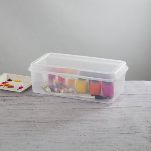 Sterilite Plastic Stacking FlipTop Latching Storage Container, Clear, (12 Pack) Perspective: bottom