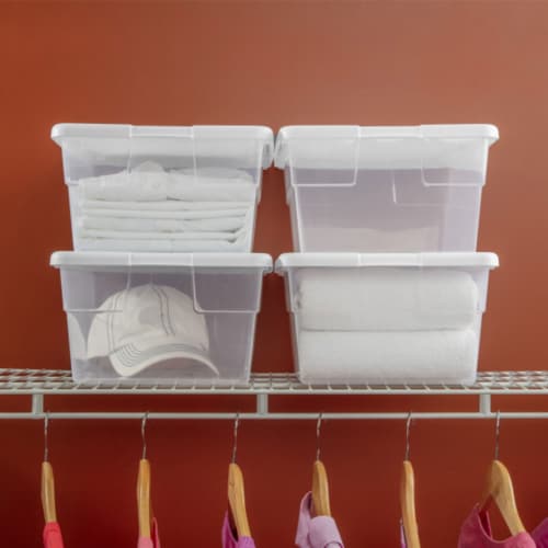 Clear Stackable Plastic Storage Bins