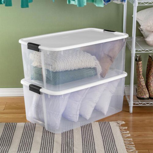 Plastic latching online totes