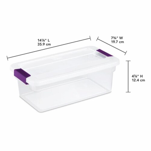 Sterilite 6 Quart Plastic ClearView Latch Box Storage Container Tote, 72 Pack Perspective: bottom