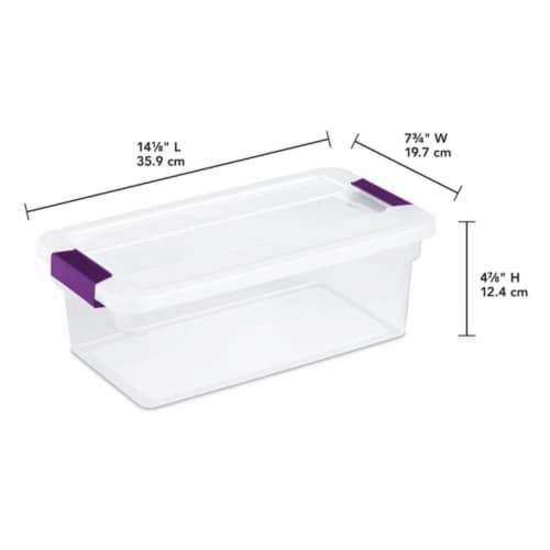 Sterilite 6 Quart Plastic ClearView Latch Box Storage Container Tote, 96 Pack Perspective: bottom