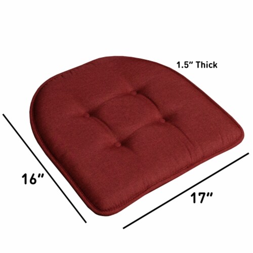 Sweet Home Collection  Solid U Shaped Memory Foam 17 x 16 Chair Cushions,  Wine, 4 PK, 4PK - Smith's Food and Drug