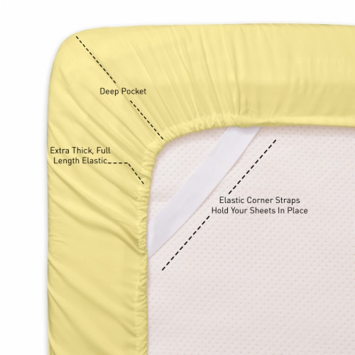 Sweet Home Collection | 4-Piece Solid Brushed Microfiber Sheets, Twin XL, Pale Yellow Perspective: bottom