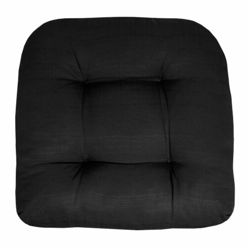 Sweet Home Collection Patio Cushions Outdoor Chair Pads Thick Fiber Fill  Tufted 19 x 19 Seat Cover, Navy, 4 Pack