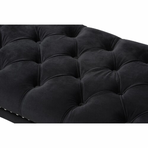 Baxton studio chandelle luxe and contemporary black velvet upholstered on sale bench