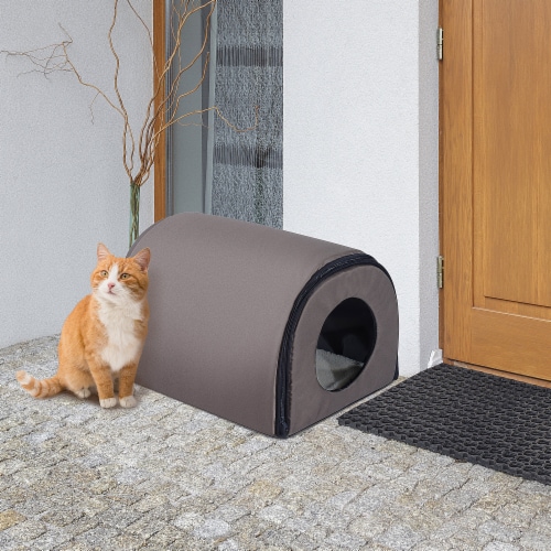 Indoor heated hot sale cat house