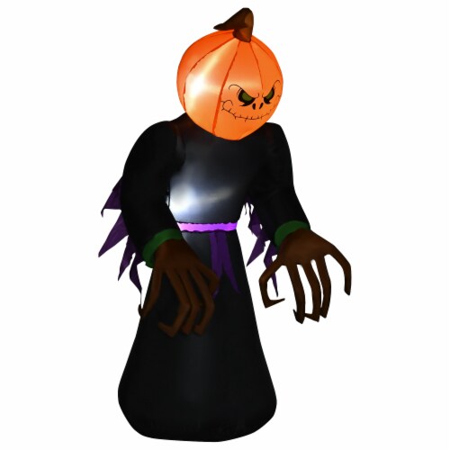 7ft Halloween Inflatable Pumpkin Reaper Ghost Outdoor Decorations Yard Perspective: bottom