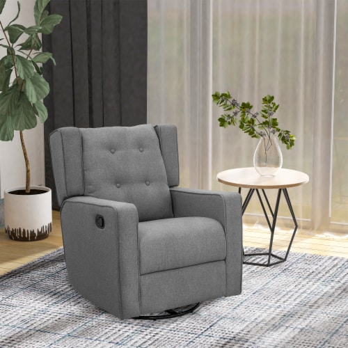 Manual Sofa Recliner Padded Seat Rocking Chair Lounger 360° Swivel w/Footrest Perspective: bottom