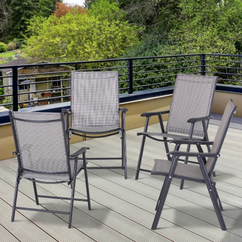 4PC Lightweight Outdoor Patio Chairs Comfortable Single Seat