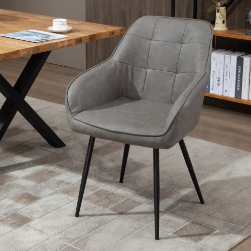 Tube Shaped Dining Chair Accent Seat with Ergonomic Backrest and Armrests Perspective: bottom